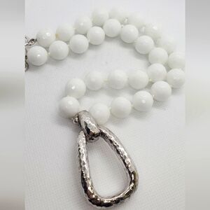 NWOT Necklace - Genuine white coral beaded necklace with sterling silver motive